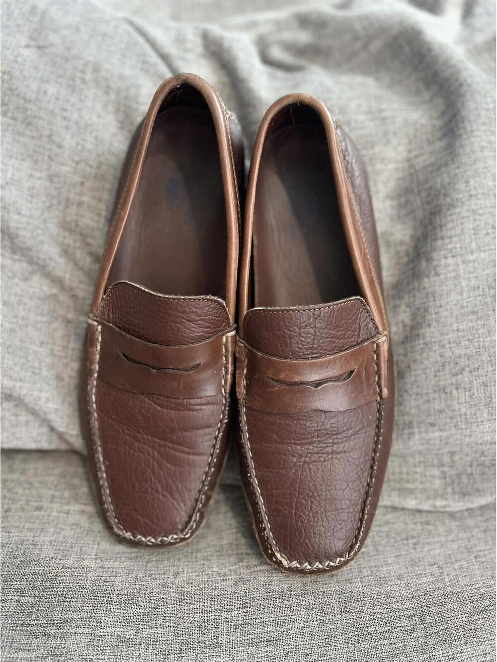 Neil M Leather Driving Loafers Mens Size 9 Two Tone Brown